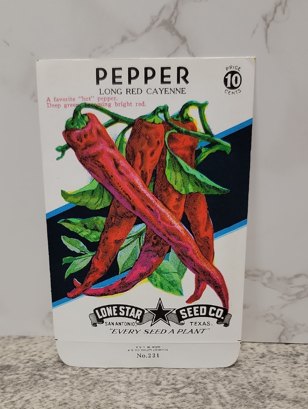 Vintage Pepper Empty Seed Packet set of 4 NOS New Old Stock